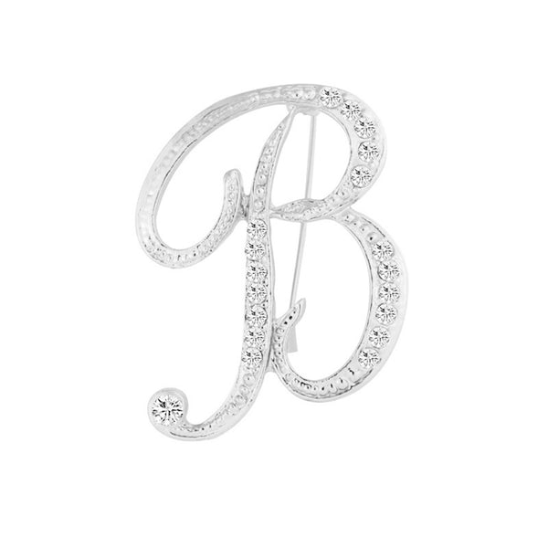 [Silver Initial Letter B] Plated Metal Lapel Pin - ShopFlairs