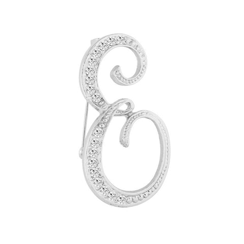 [Silver Initial Letter E] Plated Metal Lapel Pin - ShopFlairs