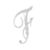 [Silver Initial Letter F] Plated Metal Lapel Pin - ShopFlairs