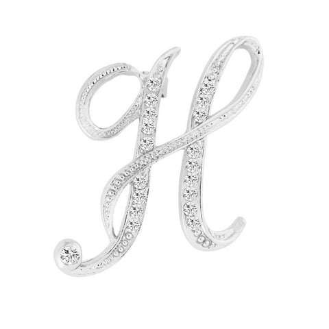 [Silver Initial Letter H] Plated Metal Lapel Pin - ShopFlairs