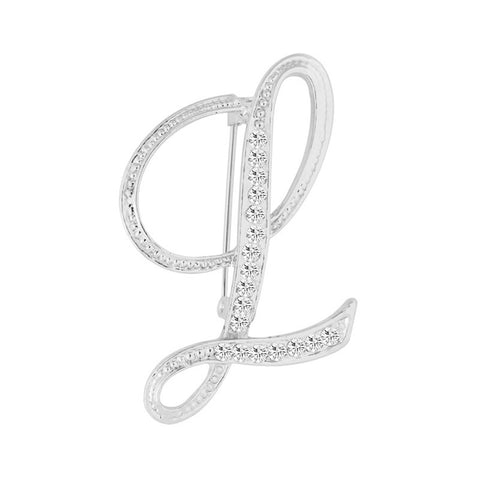 [Silver Initial Letter L] Plated Metal Lapel Pin - ShopFlairs