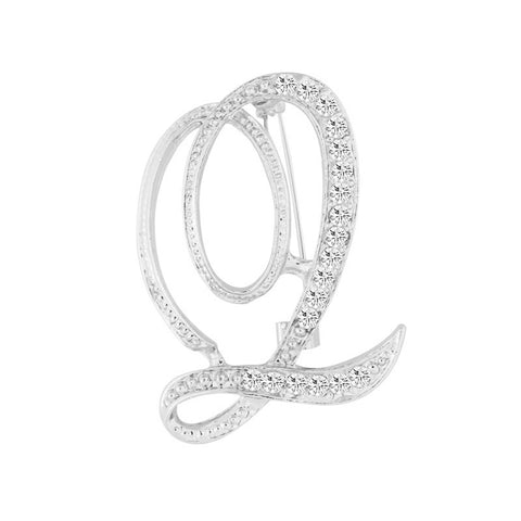 [Silver Initial Letter Q] Plated Metal Lapel Pin - ShopFlairs