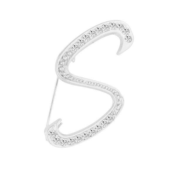 [Silver Initial Letter S] Plated Metal Lapel Pin - ShopFlairs