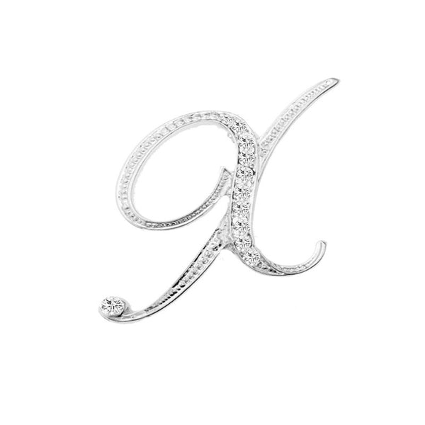 [Silver Initial Letter X] Plated Metal Lapel Pin - ShopFlairs