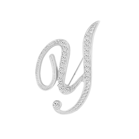 [Silver Initial Letter Y] Plated Metal Lapel Pin - ShopFlairs