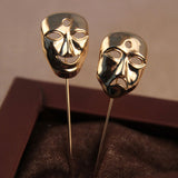 Golden Happy Face Mask Lapel Pin - ShopFlairs