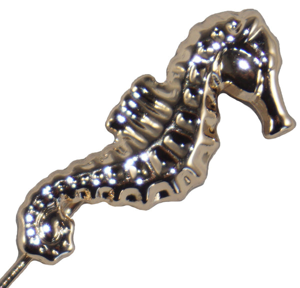 Golden Amzing Seahorse Lapel Pin - ShopFlairs