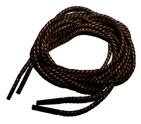 [Bitter Chocolate] - Round Waxed Thin Braided Hemp Rope Style Shoelaces - ShopFlairs