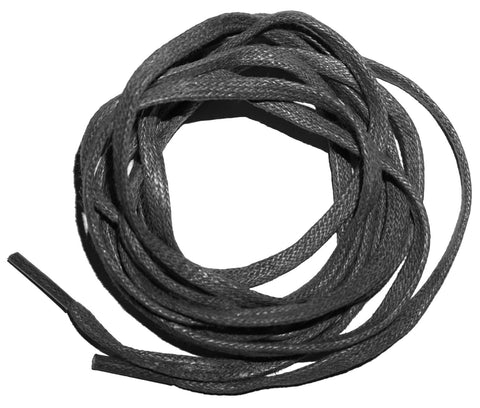 [Charcoal Grey] - Thin Flat Waxed Cotton Shoelaces - ShopFlairs