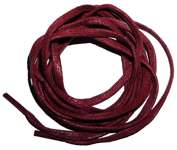 [Oxblood Red] - Thin Flat Waxed Cotton Shoelaces - ShopFlairs