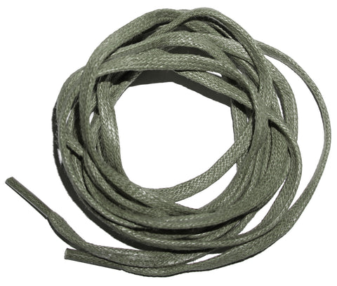 [Sage Green] - Thin Flat Waxed Cotton Shoelaces - ShopFlairs