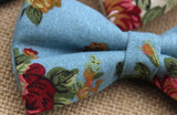 Sky Blue Floral Bow Tie - [2017 Spring] - ShopFlairs