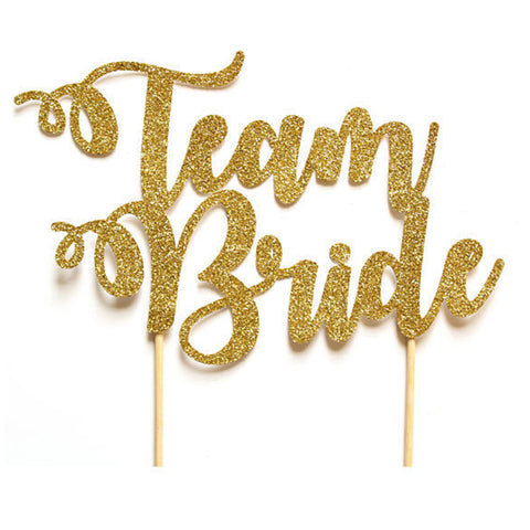Gold Letters "Team Bride", Pack of 1 Cake Topper - ShopFlairs
