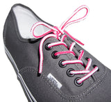 [True White / Fuchsia Pink] 35-36" Round Hiking Shoelaces for Vans - ShopFlairs