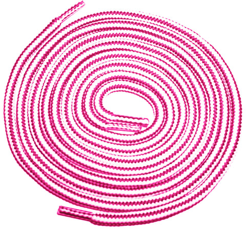 [True White / Fuchsia Pink] 35-36" Round Hiking Shoelaces for Vans - ShopFlairs