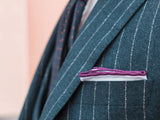 White / Royal Purple Stitched Pocket Square - [2017 Spring] - ShopFlairs