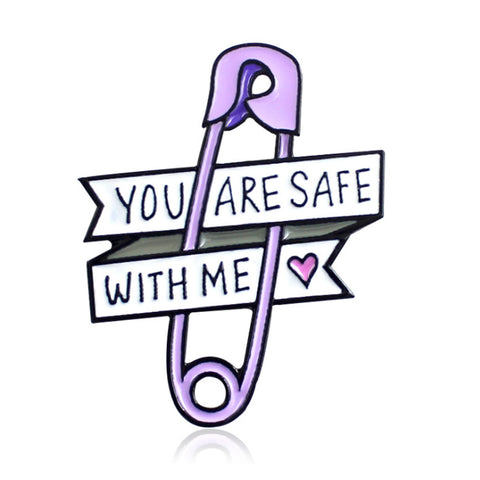 [You Are Safe With Me] Enamel Brooch Pin - ShopFlairs