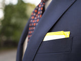 White / Blonde Yellow Stitched Pocket Square - [2017 Spring] - ShopFlairs